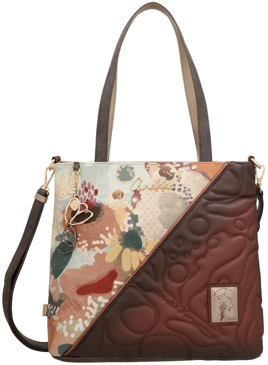 Anekke schoudertas shopper Blossom Tote Bag Multicolor donkerblauw