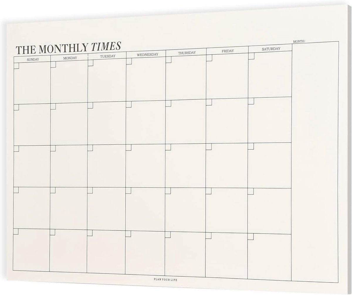 SnelShoppen - Maandplanner Blok, Gewoontetracker, 60 Bladen, 24,5 x 17,5 cm, Afspraakplanner met Takenlijst Zonder Datum, Maandoverzicht, Boodschappen