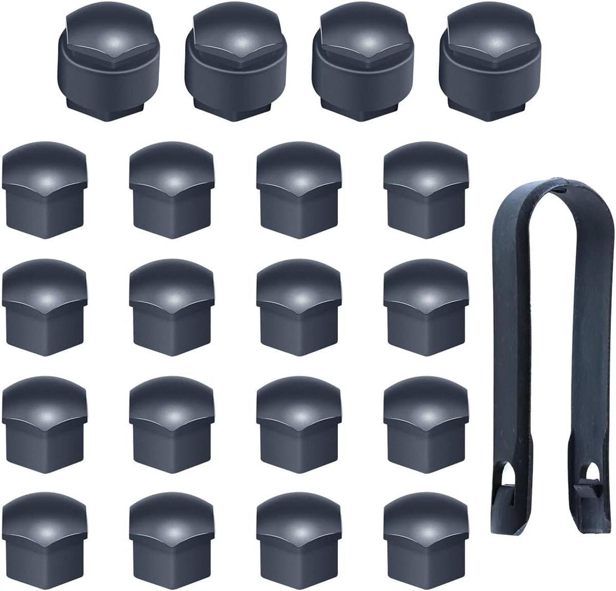 Selyse 20pcs 17mm Caps Wheel Bolts Plastic Groove Include 16 x Standard Wheel Nuts and 4 x Anti-Theft Wheel Nuts with - ShopVlot