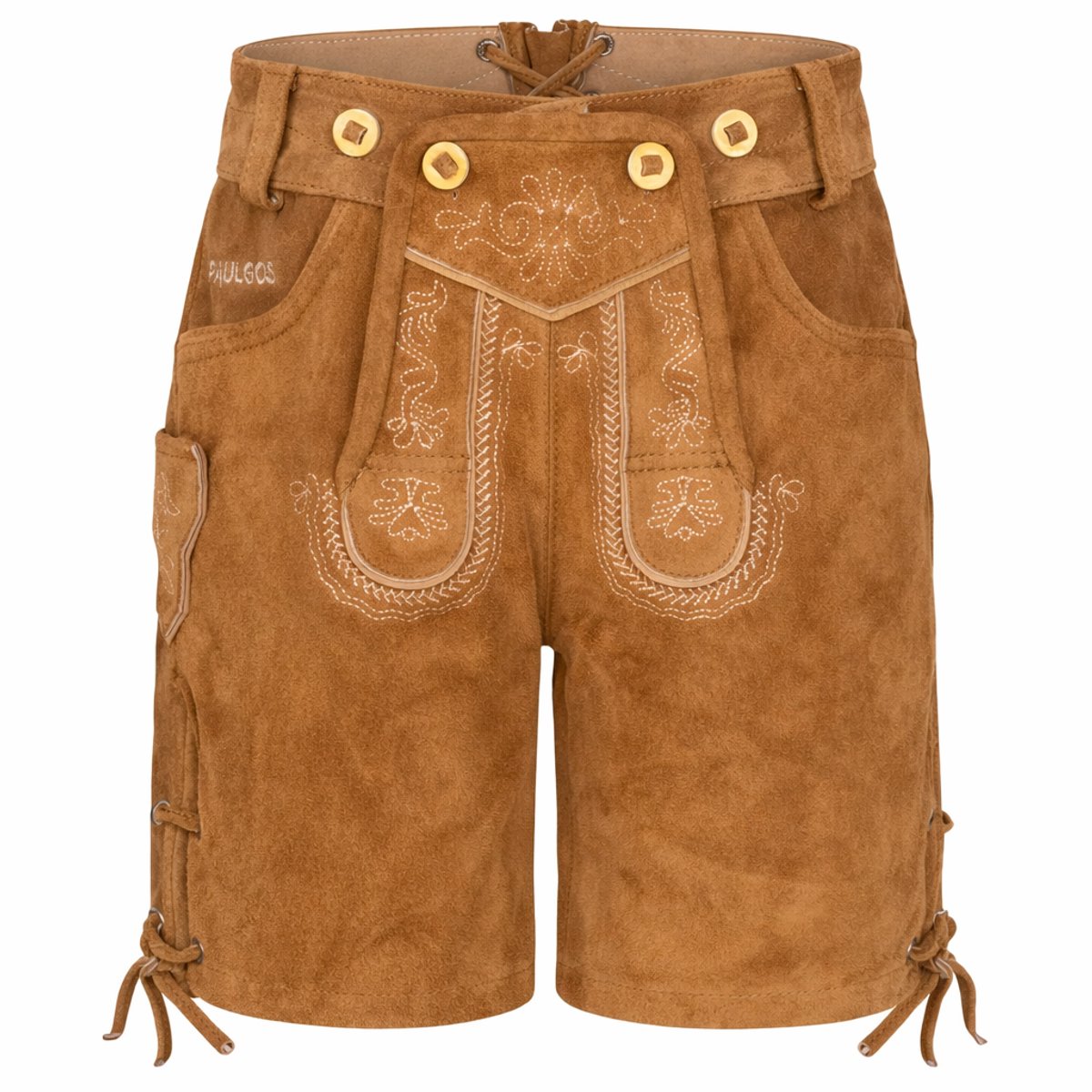 PAULGOS Traditionele Leren Shorts voor Kinderen - KK1 - Echt Leer - Maten 86-164
