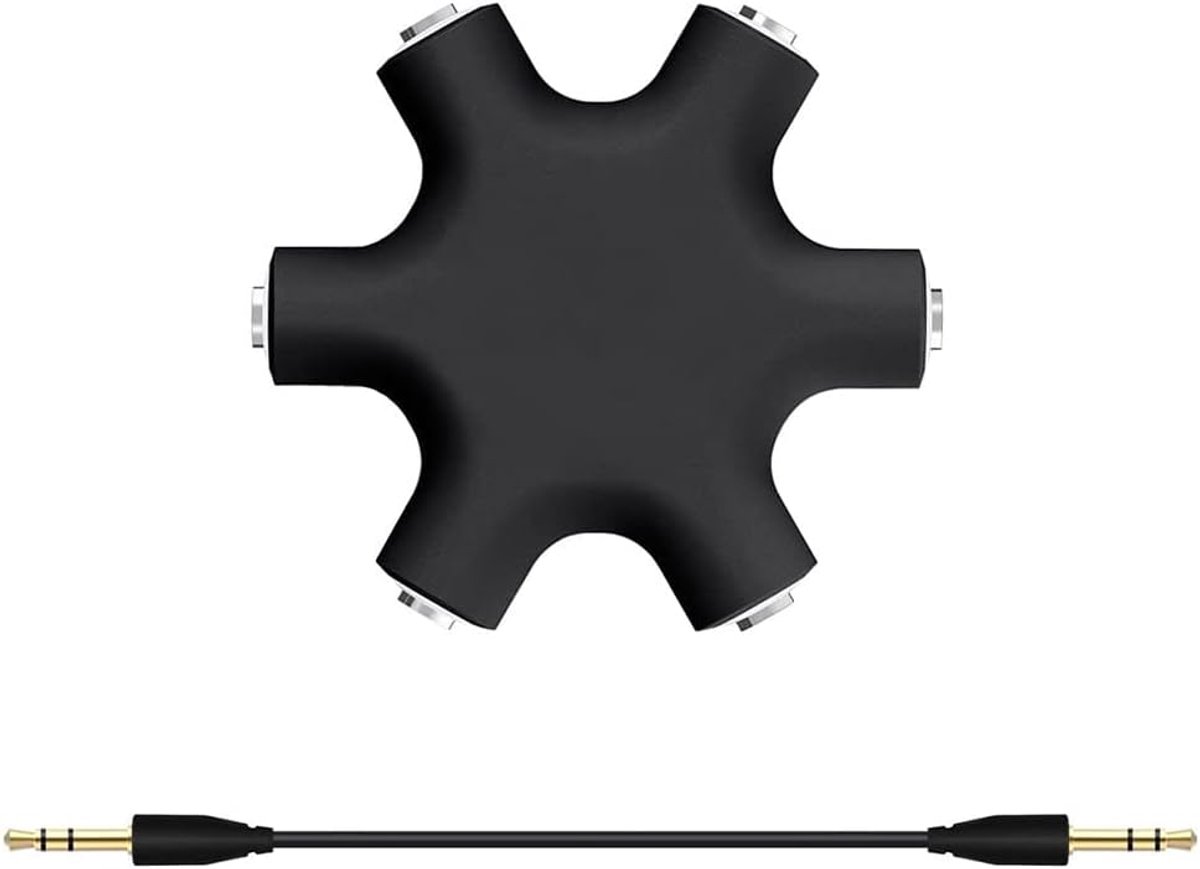 Headphone Jack Splitter, Seminer Audio Stereo Splitter 5 Way 6 Port Female Connector Adapter with 3.5mm Stereo Cable - ShopVlot