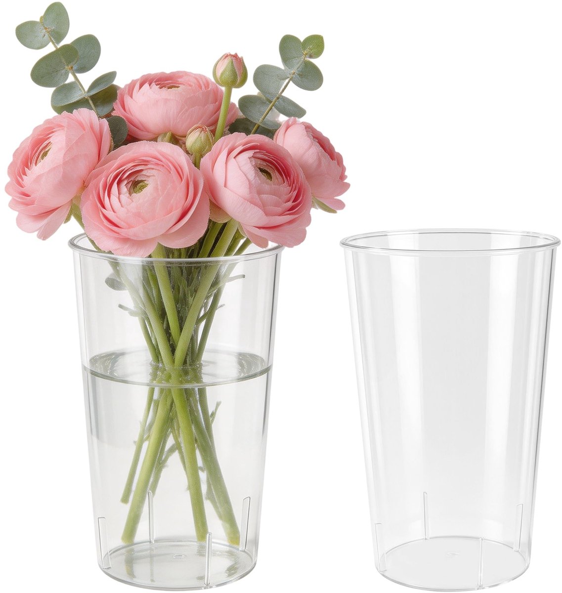 Omgoods - Set van 2 Transparante Acryl Bloemenvazen