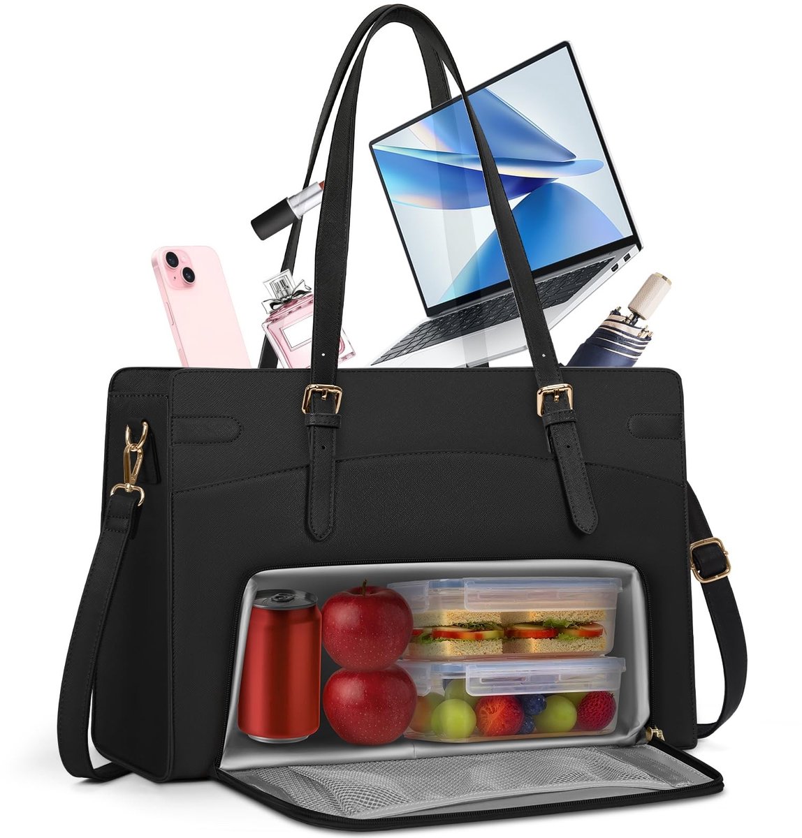 Omgoods - Dames Laptoptas met Geïsoleerd Lunchcompartiment