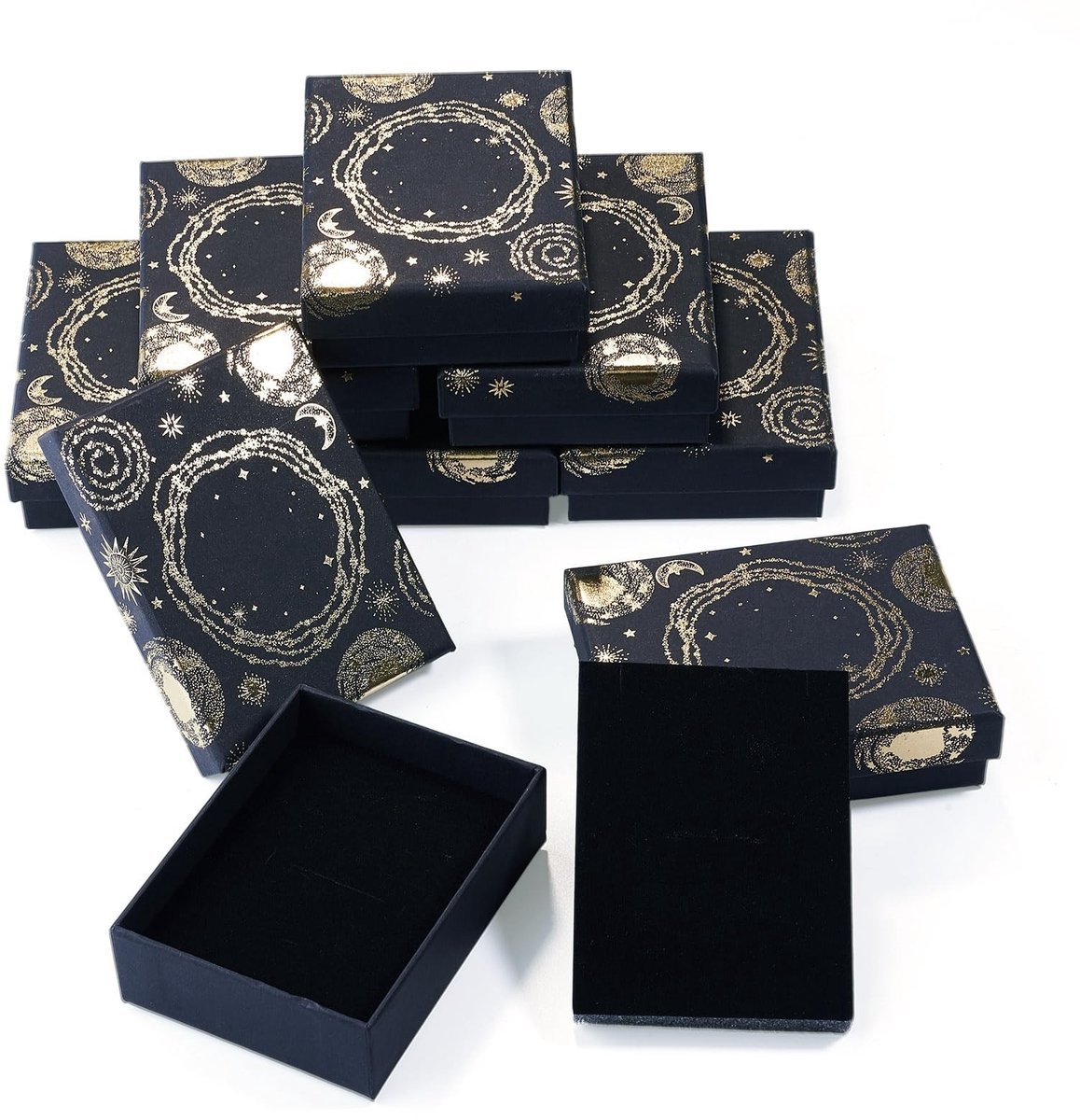 Omgoods - Set van 10 Galaxy Gedrukte Kartonnen Geschenkdozen