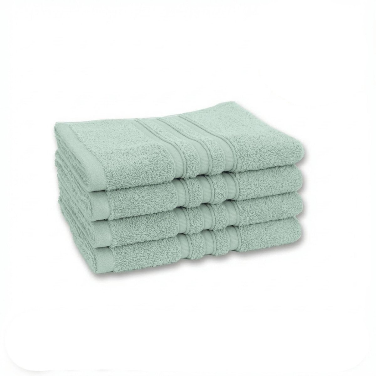 Omgoods - Set van 4 Katoenen Handdoeken 40x70 cm - Lichtgrijs - 500 g/m²