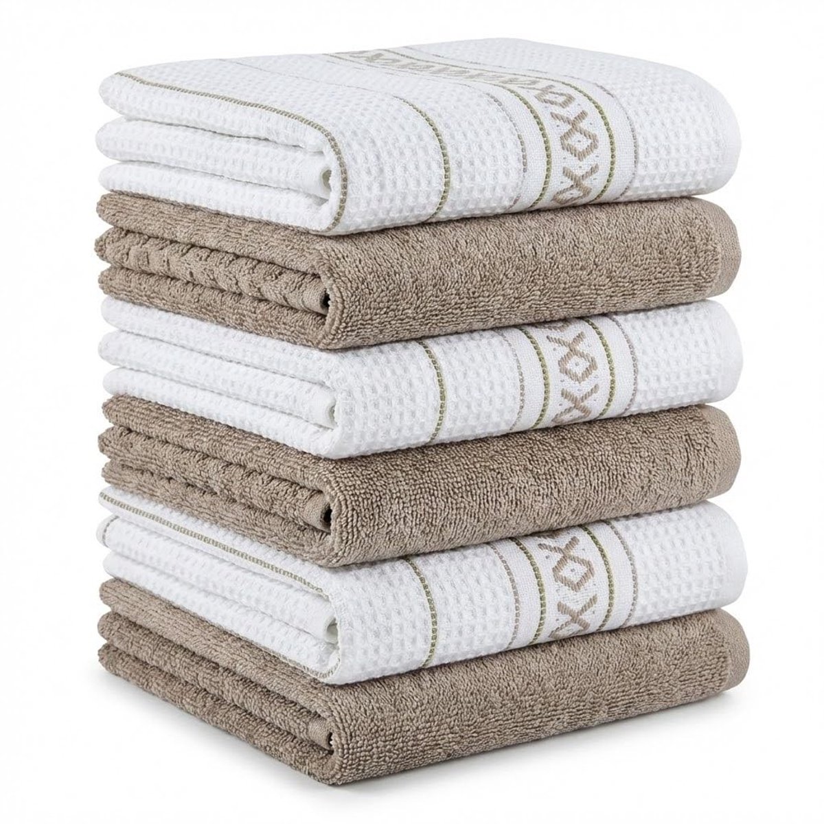 Omgoods - Premium Keukendoeken Set 6 Stuks - Katoen & Microvezel - 45x65 cm