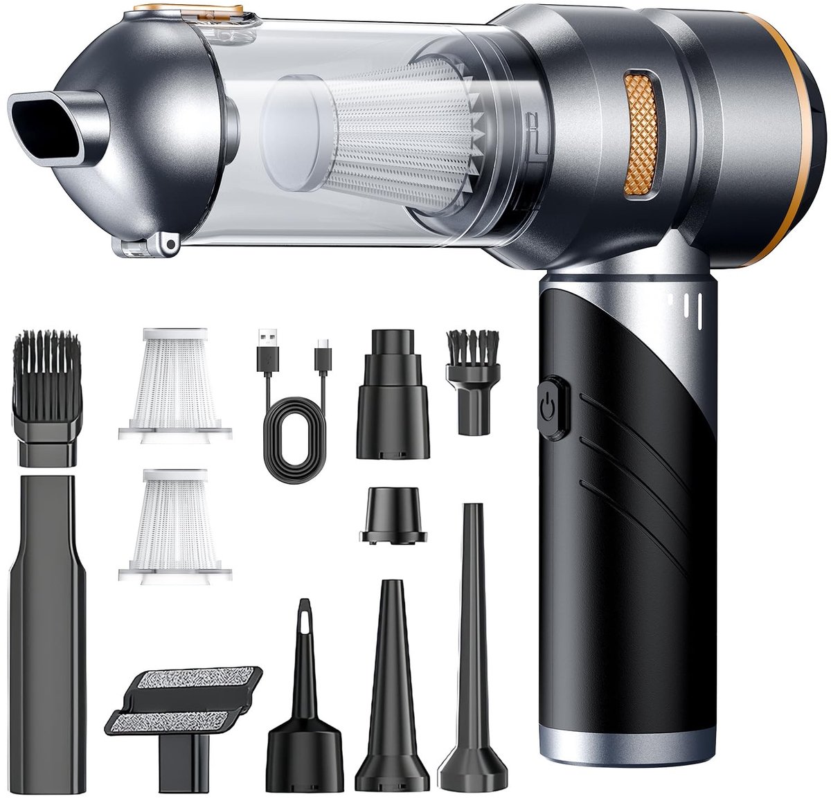 Omgoods - Draadloze Mini Stofzuiger met 26000Pa en 4-in-1 Functionaliteit
