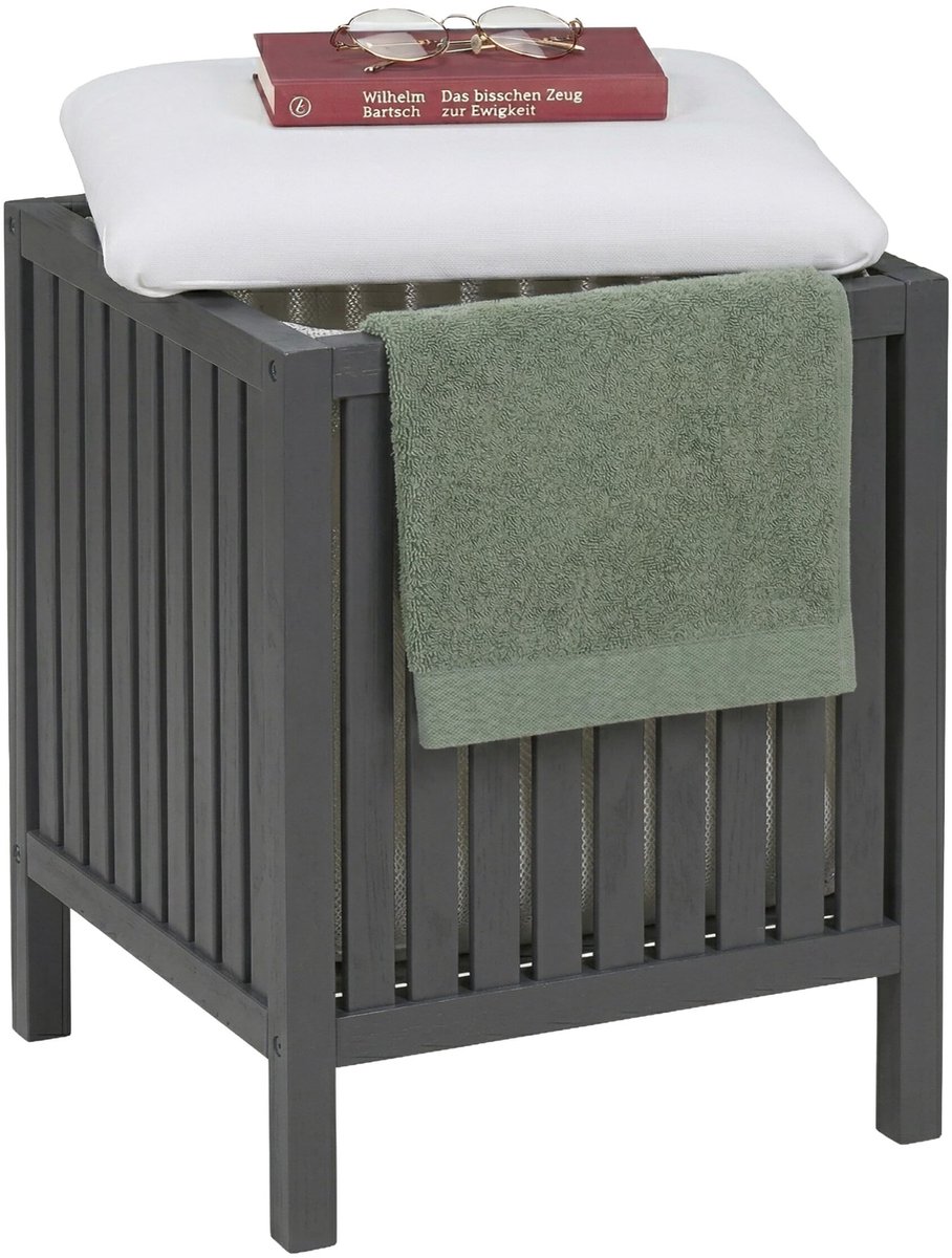 Omgoods - Wasmand met Zitfunctie in Walnootkleur