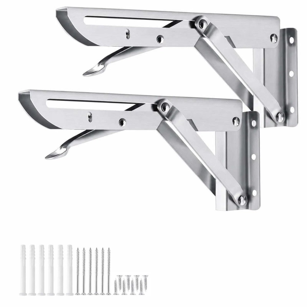 Omgoods - Set van 2 Heavy-Duty Klapconsole in Roestvrij Staal