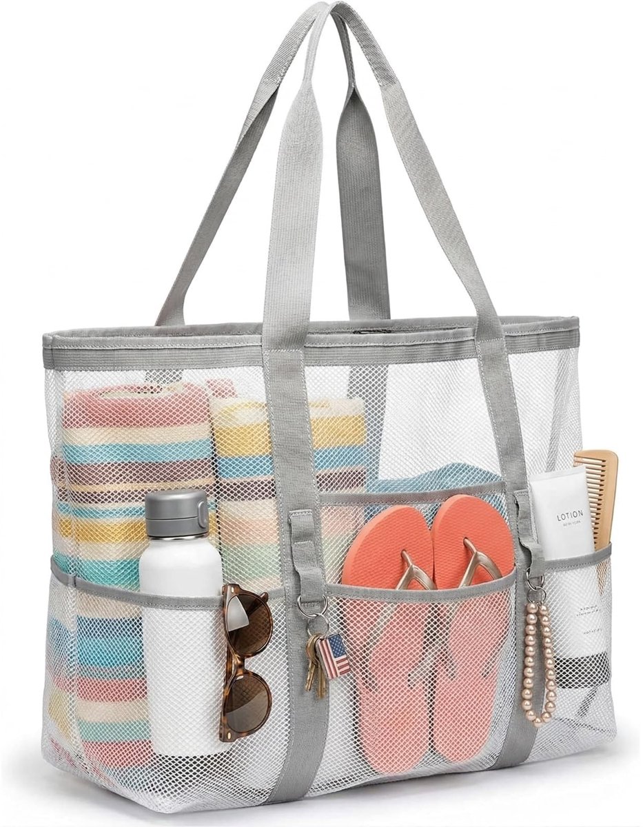 Omgoods - Grote Opvouwbare Strandtas van Mesh voor Zomeruitstapjes