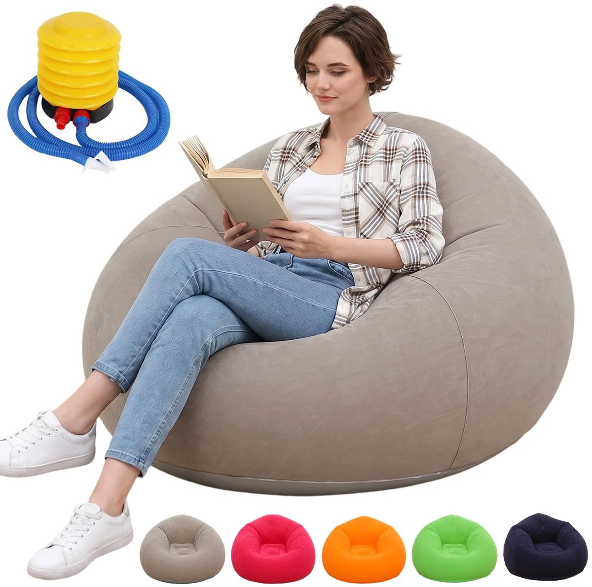 Omgoods - Opblaasbare Zitzak - Comfortabele Lounge Stoel voor Buiten en Binnen