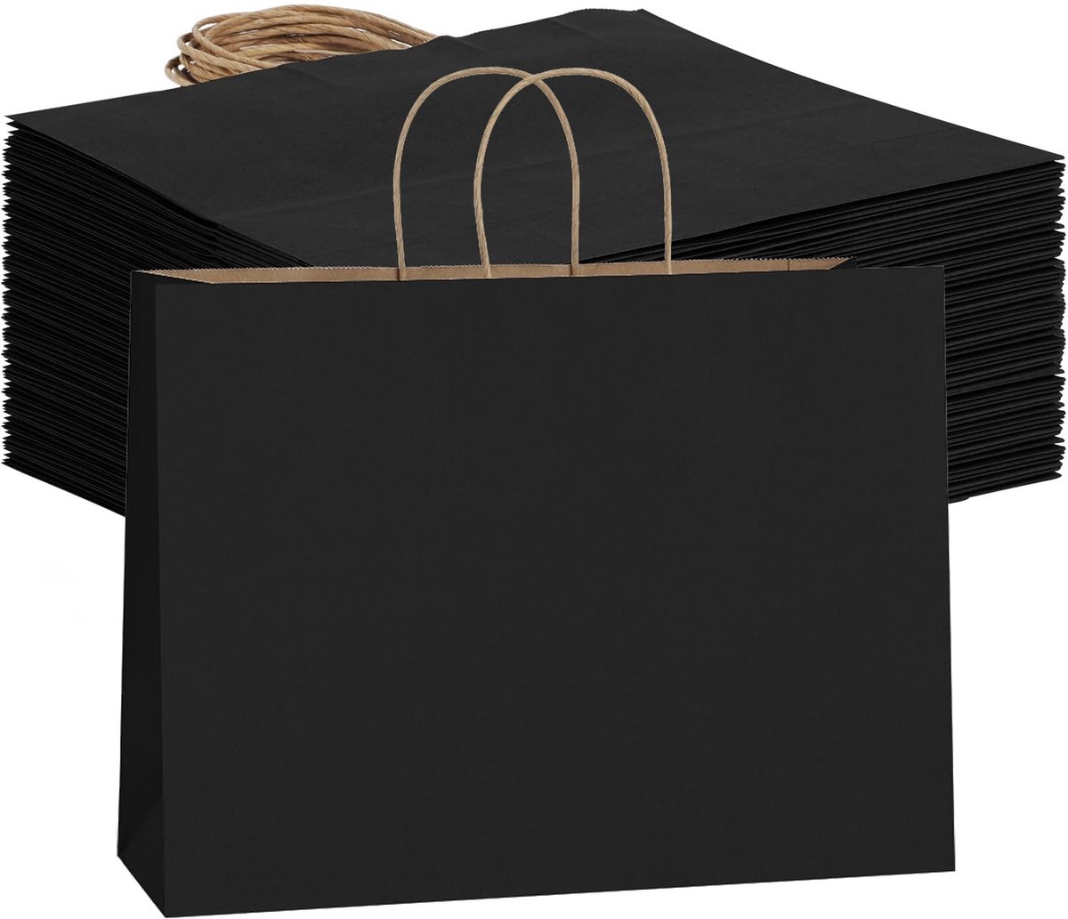 Omgoods - Set van 50 XL Cadeautassen met Handvatten van Kraftpapier