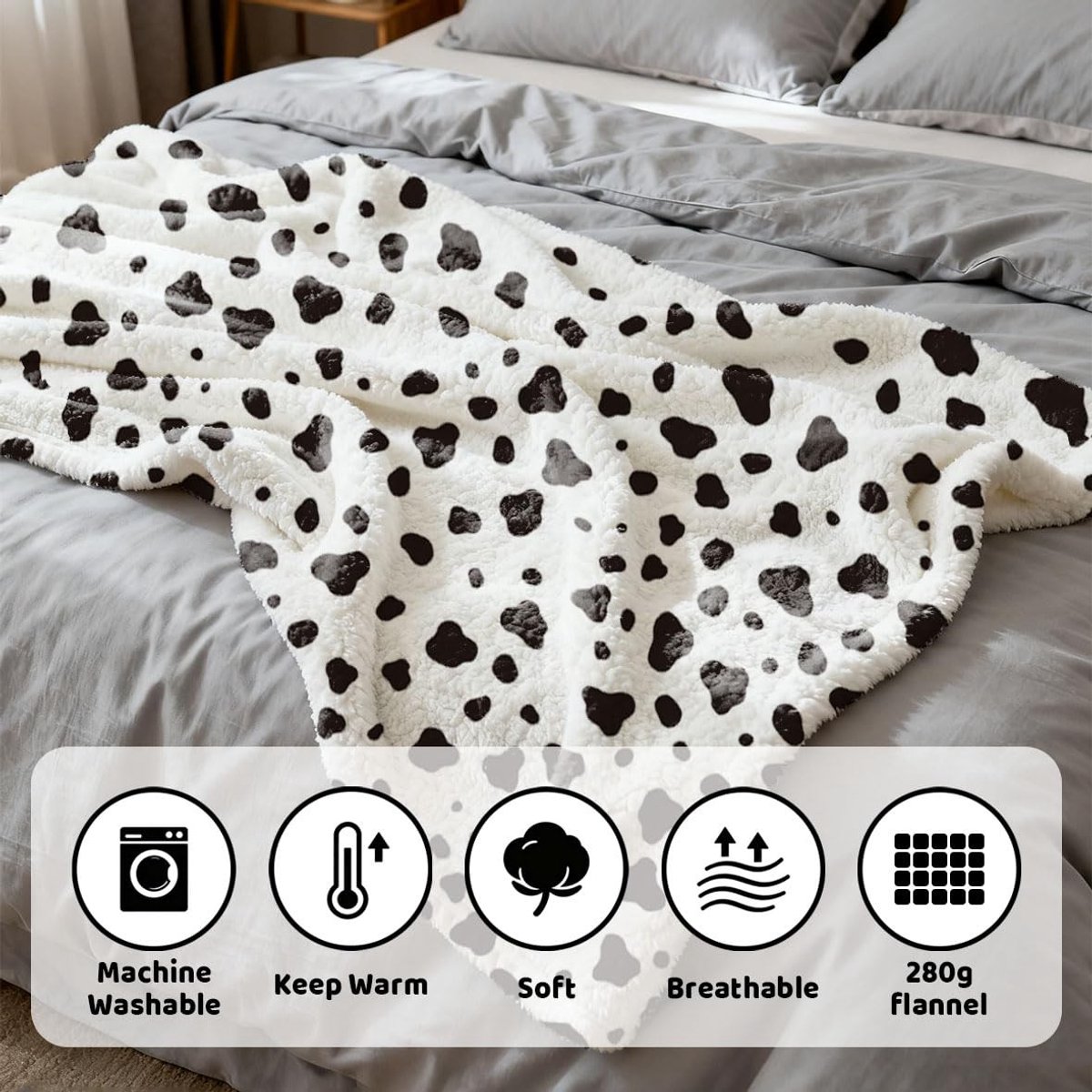 Omgoods- Fleece Deken Zacht en Dik - Decoratieve Deken - Warm voor Bank - 150 x 130 cm - Geschikt voor Volwassenen - Machinewasbaar - Dekentje