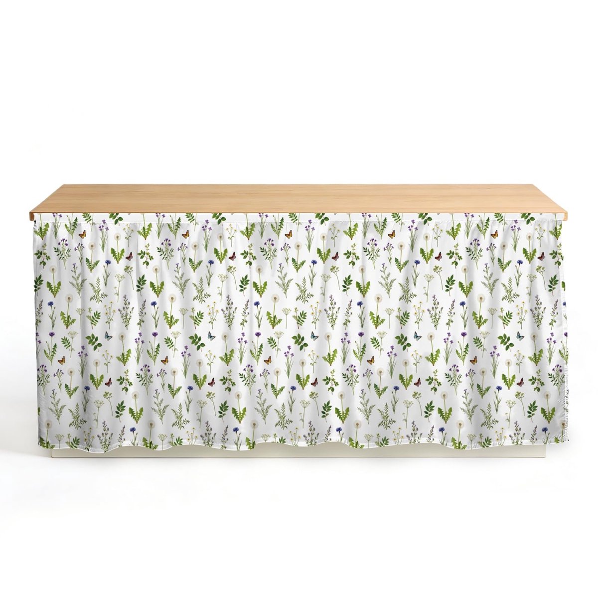 Omgoods - Kastgordijn met Wilde Bloemen voor Keuken en Badkamer 130 x 71 cm