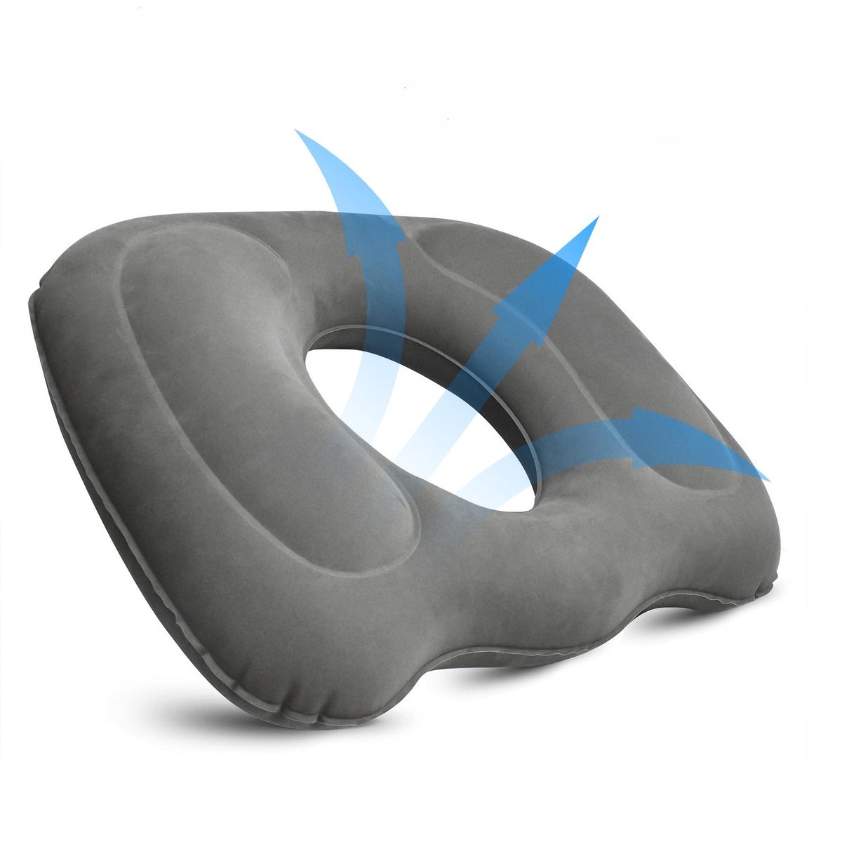 Omgoods- Zitkussen Orthopedisch - Opblaasbaar - Donut Kussen - Draagbaar - Ontlast Zitvlak - Voor Kantoor/Auto/Rolstoel - Donutkussen