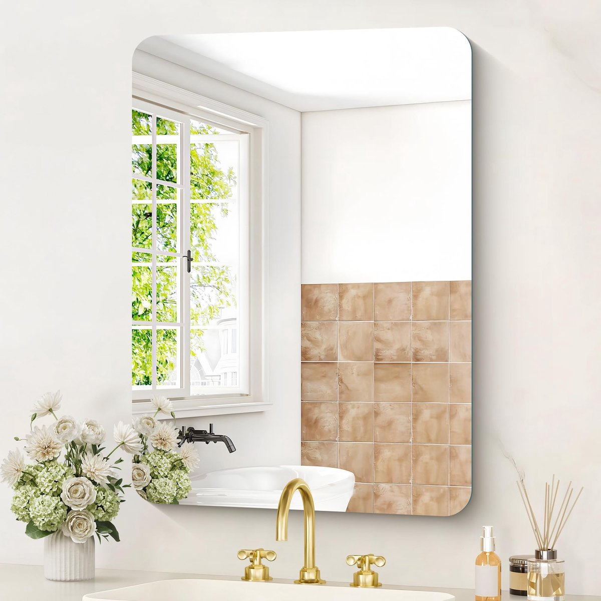 Omgoods - Frameloze Rectangular Badkamer Spiegel 50x70cm