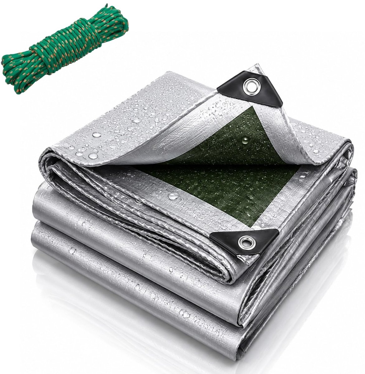 Omgoods - Waterdicht Afdekzeil 3 x 3 m met Ingestanste Ringen