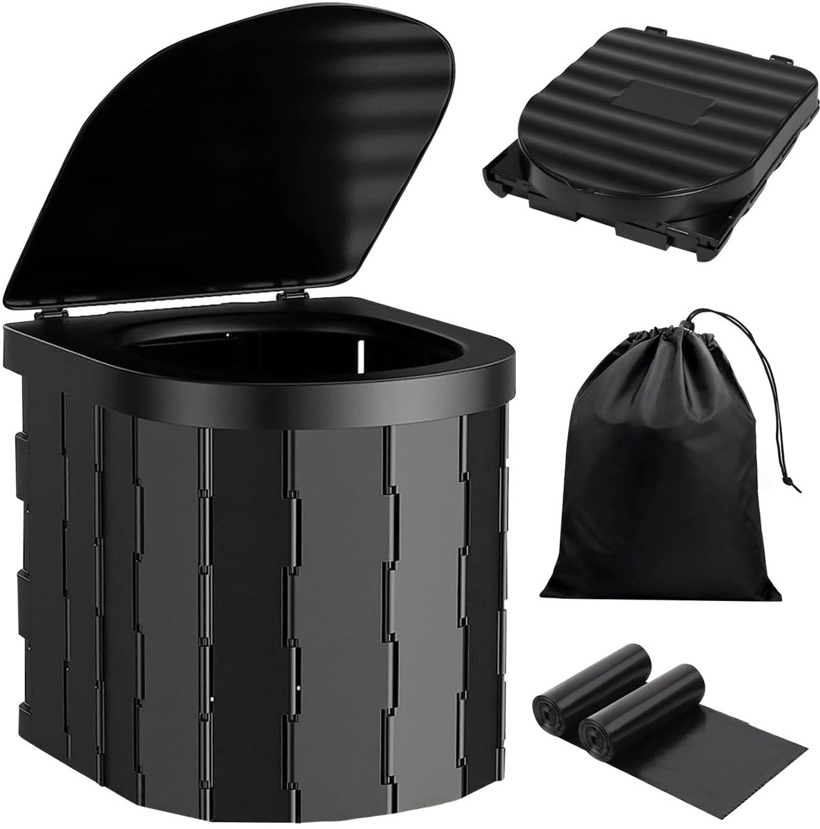 Omgoods - Campingtoilet Vouwbaar tot 150 kg met Opbergzak