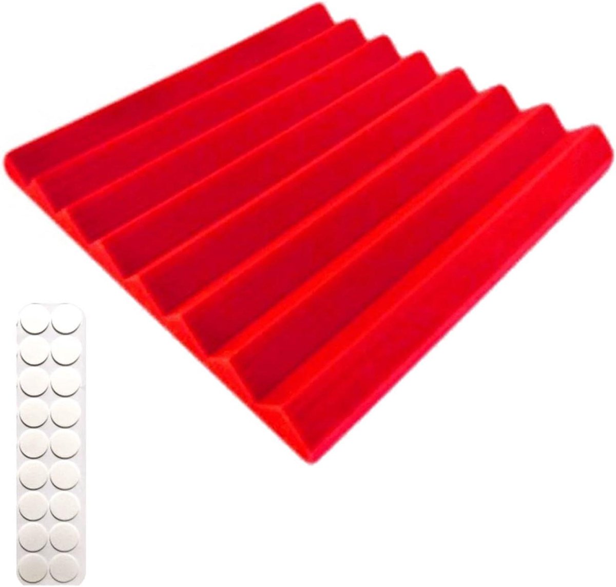 Geluidsisolatie Panelen - Akoestisch Schuim - Geluidsverbetering Thuis - Hoge Dichtheid Schuim - 50x50x5cm - Rood
