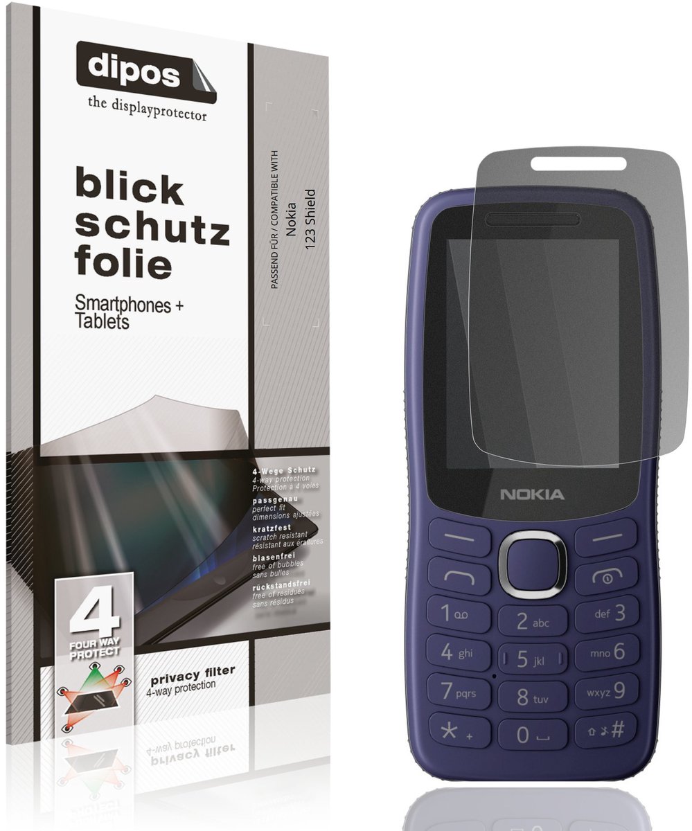 dipos – Matte Privacy Screenprotector geschikt voor Nokia 123 Shield | Anti-Spy Beschermfolie