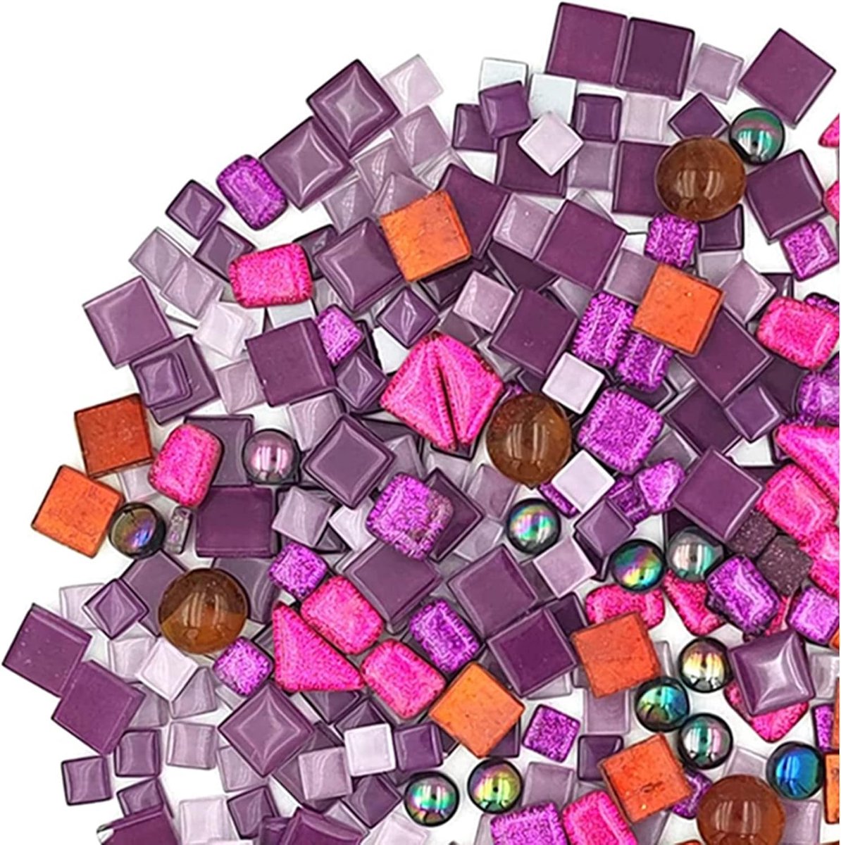 200g gemengde kleur Crystal mozaïek tegels, kleine mini mozaïek tegel DIY Hobby's kinderen handgemaakte Crystal Craft voor Craft badkamer keuken woondecoratie DIY kunst projecten (paarse serie)