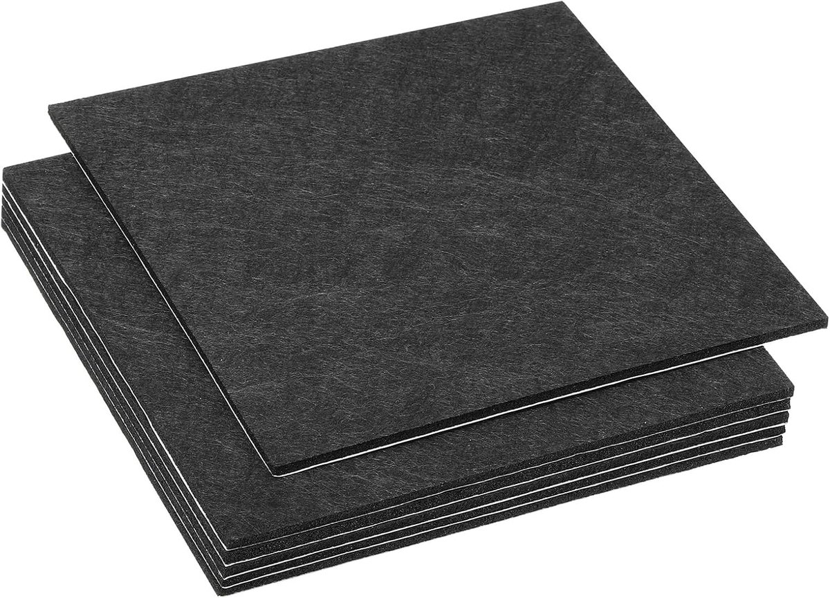 15x15 cm Lampvoet Vilt, 6-pack 3mm Dikte Vierkante Vilt Meubelpad Zachte Zelfklevende Anti-slip Anti-kras Achterkant Vilt voor Lamp Meubels DIY Knutselen, Zwart