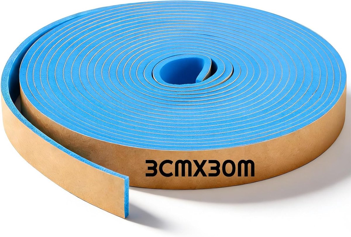 Zelfklevende Randisolatiestrips Voor Egalisatiemiddel Randisolatie Dilatatieband Dekvloer Dilatatieband Scheidingswandband Vloerverwarming(3 cm x 30 m,Blauw)