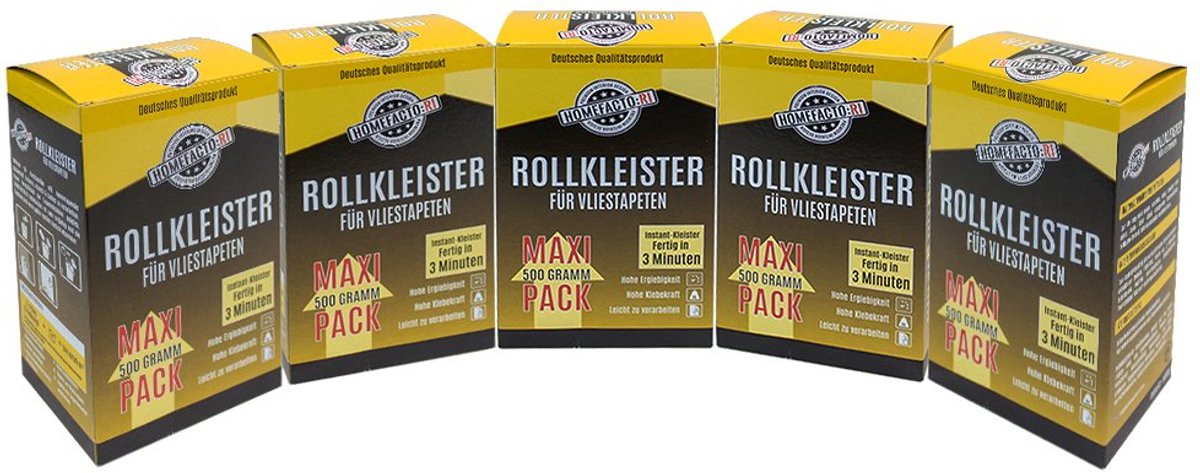 SnelShoppen - 5 x Maxi-Pack Rol Plak Niet-Woven Behanglijm 2.5 kg - Sterke Hechting - Voor Binnen en Buiten - Perfect voor Huis, Kantoor en Creatieve