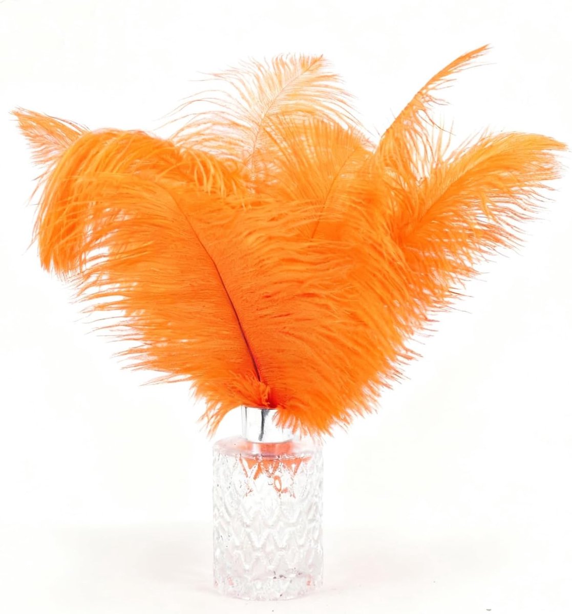 Veren, 35-40 cm, hoogwaardige decoratieve veren voor doe-het-zelf knutselen, bruiloft, feest, carnaval en interieurdecoratie (oranje)