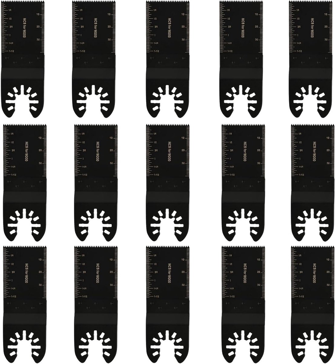 15 stuks oscillerende multitoolbladen, 34 mm universele | Oscillerende zaagbladen met snelontgrendeling voor hout, kunststof, metaal en pvc, oscillerende zaagbladaccessoires
