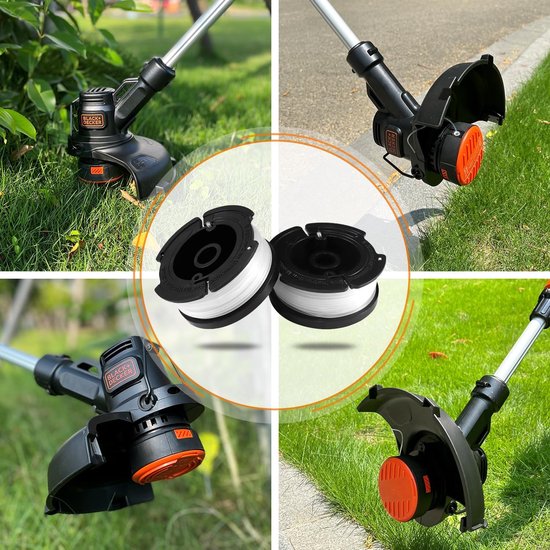 Spoelen voor Black en Decker Grastrimmer, 6 Stuks - Grastrimmer Spoelen met Spoelafdekking en Veer, Lengte 9,15 m, Diameter 1,65 mm — afbeelding 4