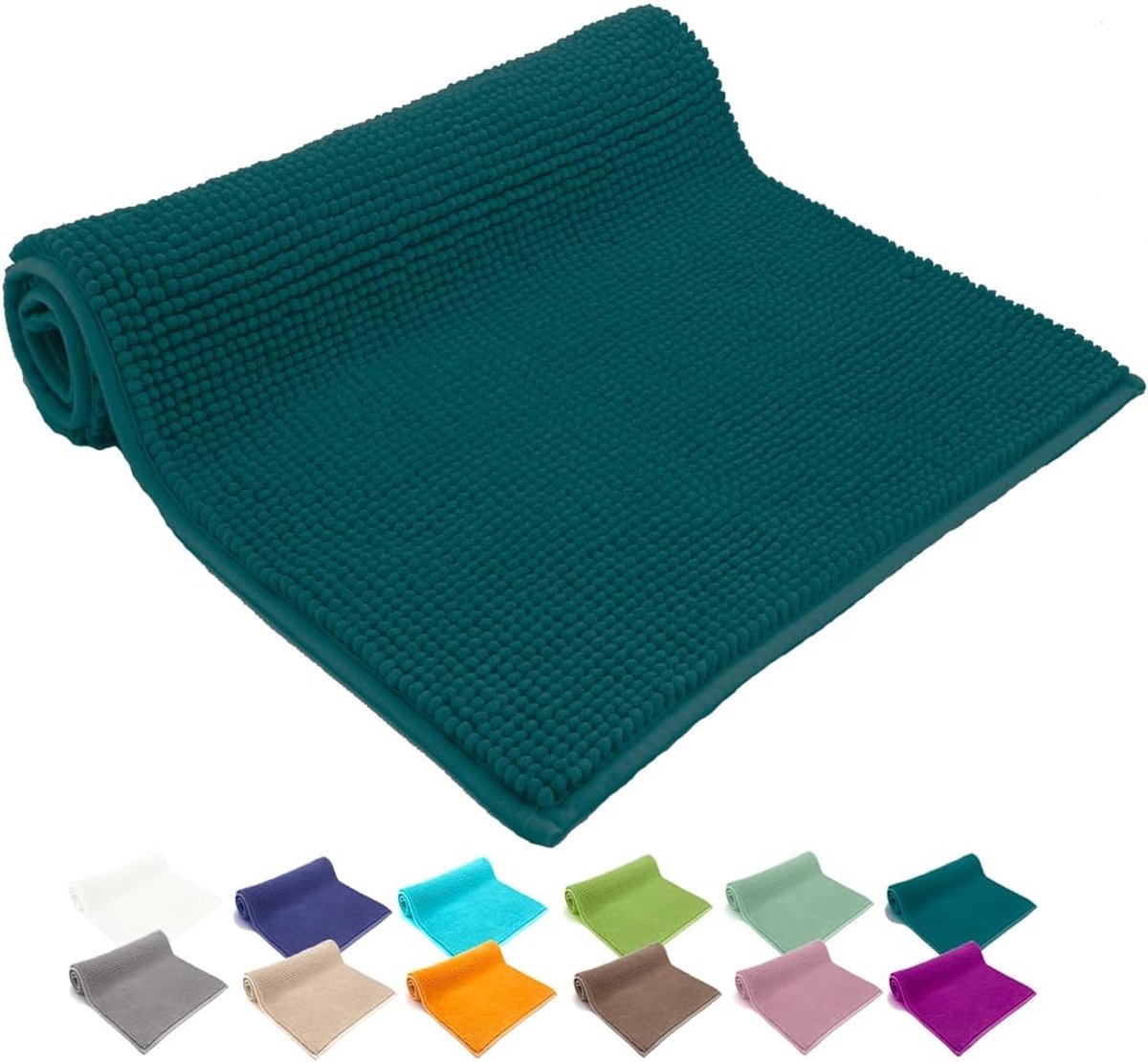 SnelShoppen - Fluffy Badmat Chenille 70 x 120 cm - Super Zacht, Absorberend, Antislip, Geschikt voor Vloerverwarming - Oeko-Tex Gecertificeerd - Smara