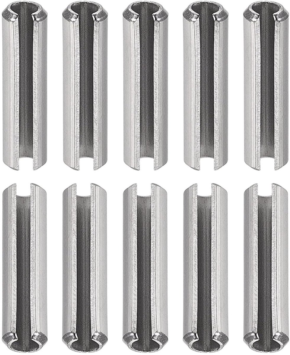 M5 x 30 mm (DxL) geribbelde veerbouten, 20 stuks, ideaal voor huishoudelijke machines, 304 roestvrij staal, veerpluggen, spanningsrol, stift, zilver