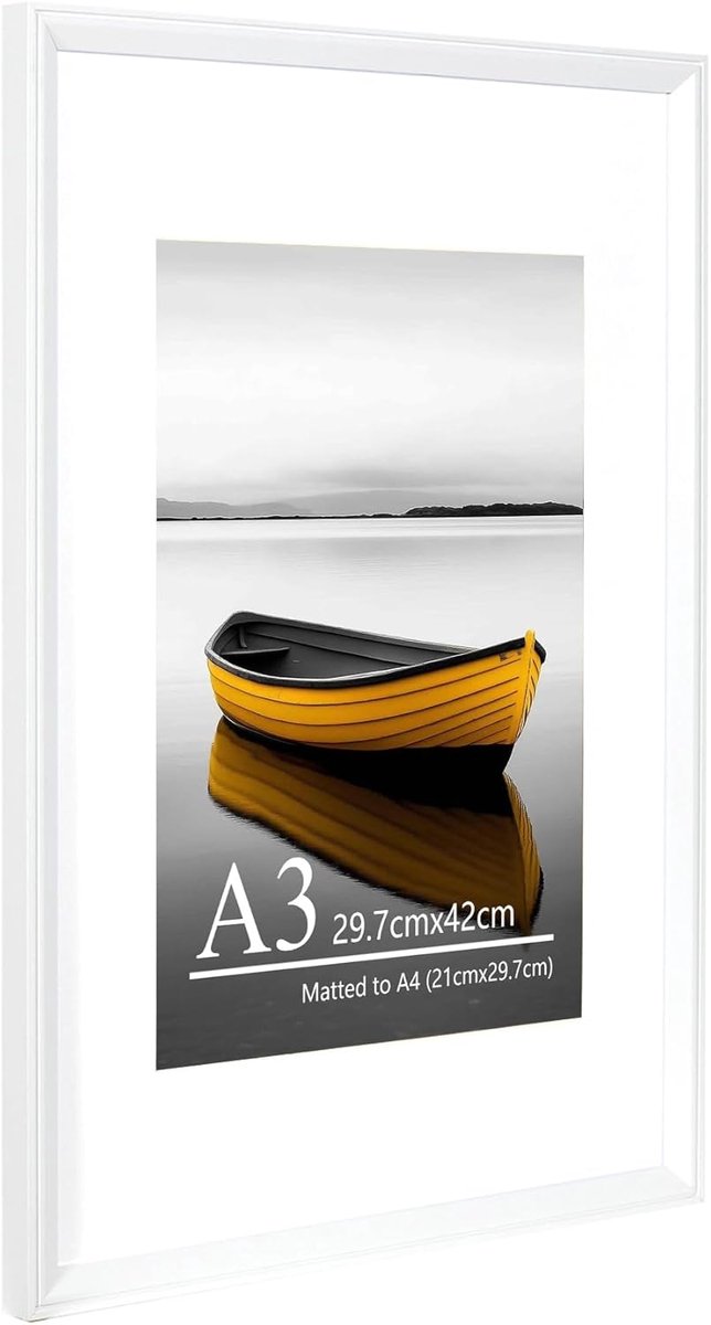 witte fotolijst met A4 houder, fotolijst met acrylglas, A3 kader, posterlijst, certificaatlijst, muurmontage