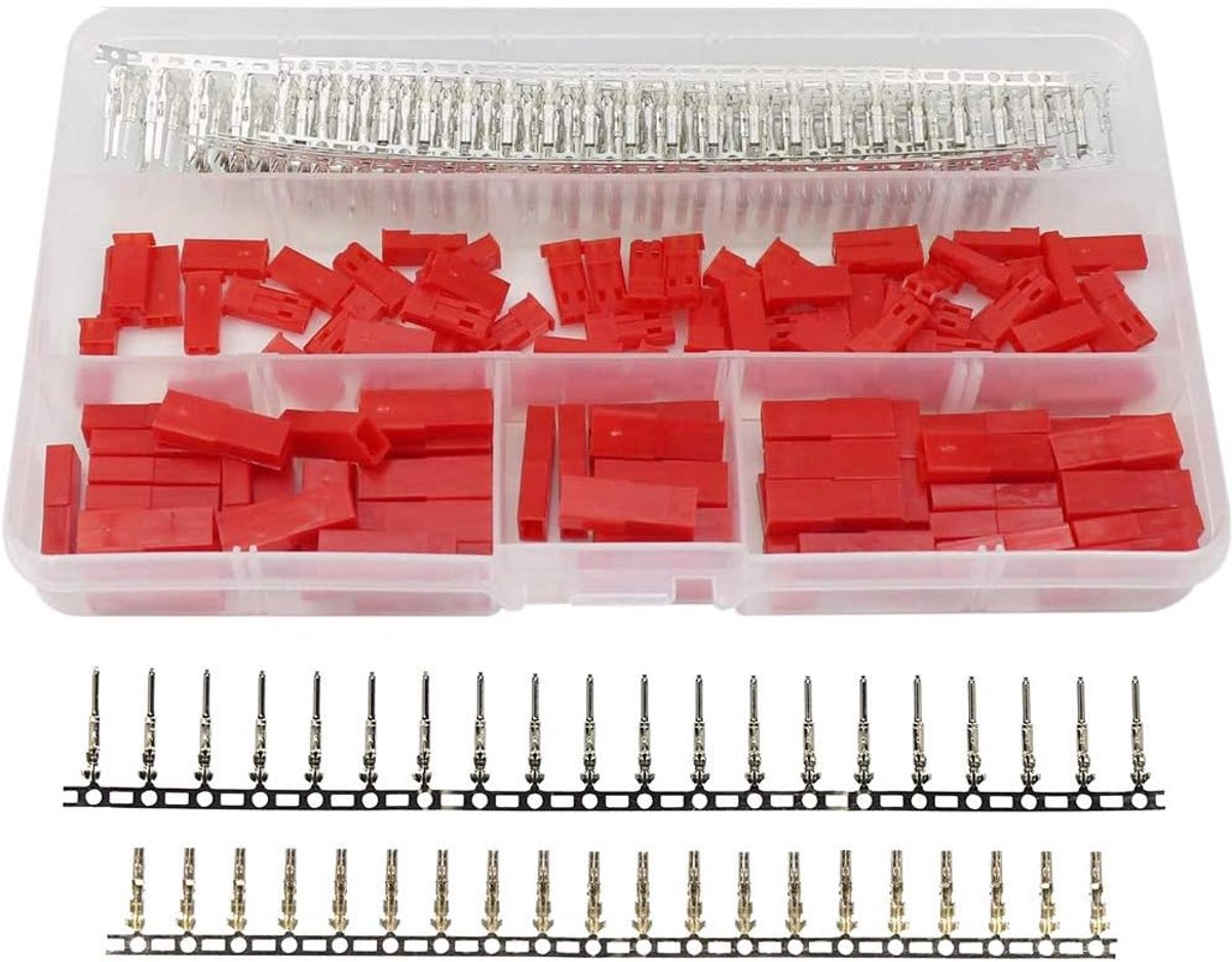 600 stuks 2,54 mm JST-SYP connector kit, JST SYP 2-polig 2,5 mm vrouwelijk en mannelijk connector terminals kabel connector