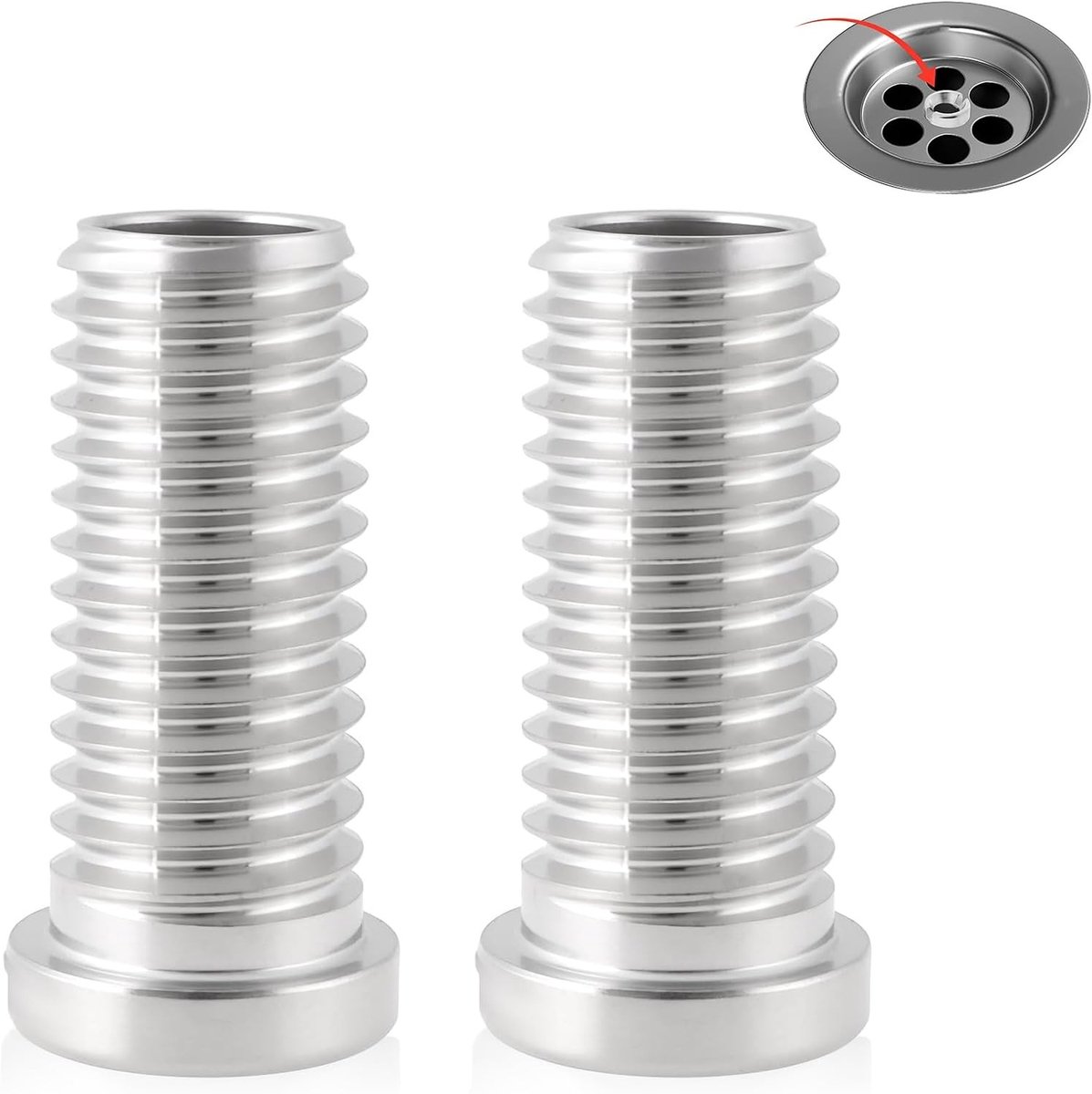 Set van 2 Holle RVS Schroeven voor Sifon Plug, Betrouwbare Afdichting voor Keuken- en Barafvoeren (30mm)