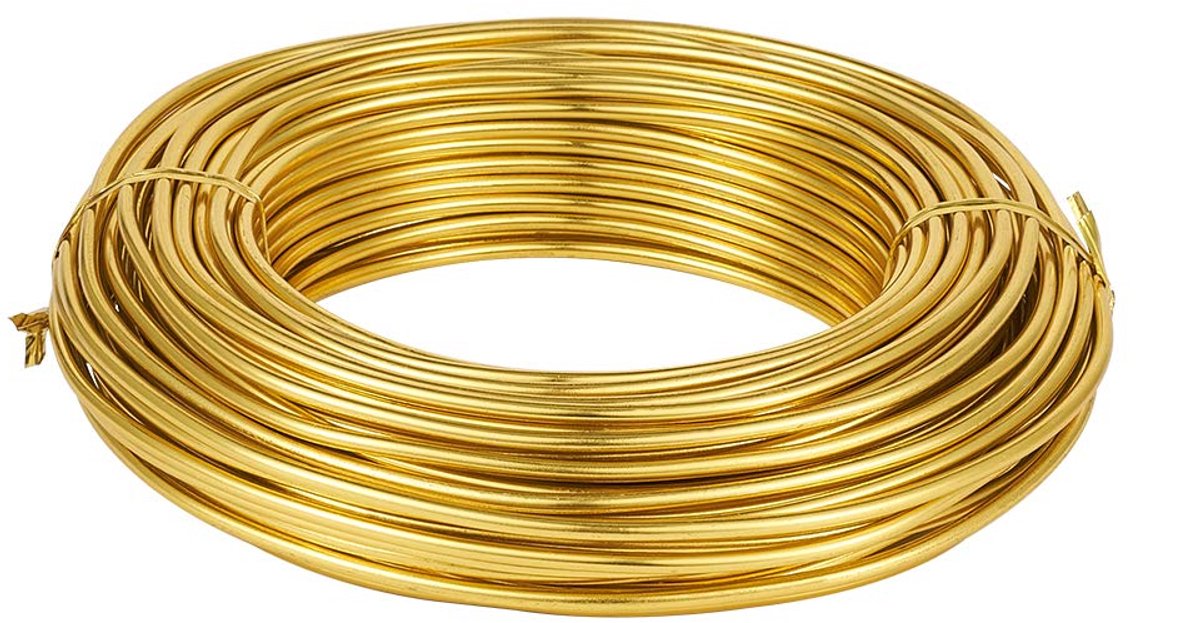 82 Voet 9 Gauge Goud Aluminium Craft Draad 3mm Flexibele Metalen Artistieke Kralen Draad voor DIY Sculptuur en Ambachten