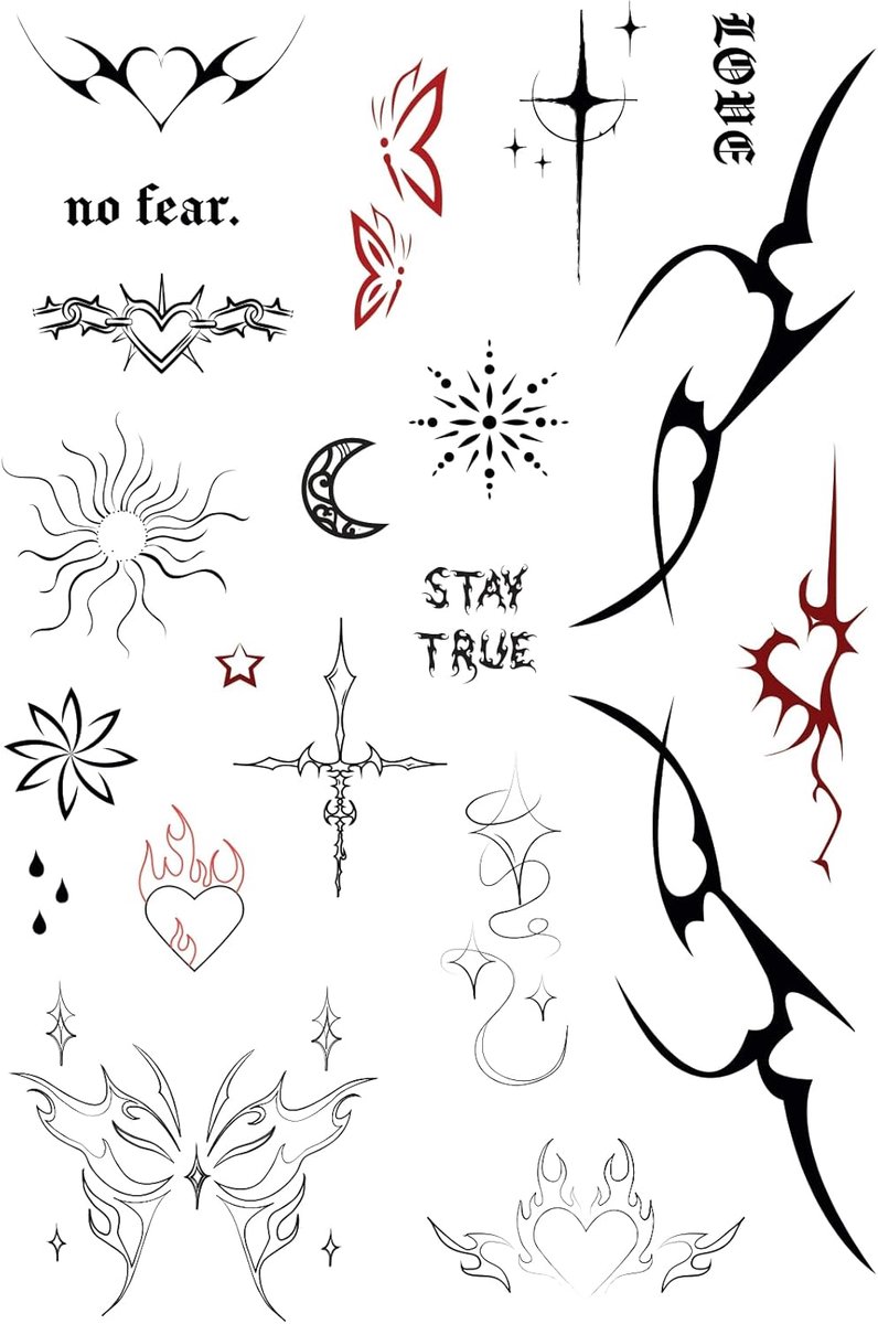 Tijdelijke Tribal en Cyber Sigil Tattoos, Futuristische Cyberpunk Designs, Realistische Waterbestendige Tattoo Stickers voor Kinderen en Volwassenen, Veilig en Gecertificeerd