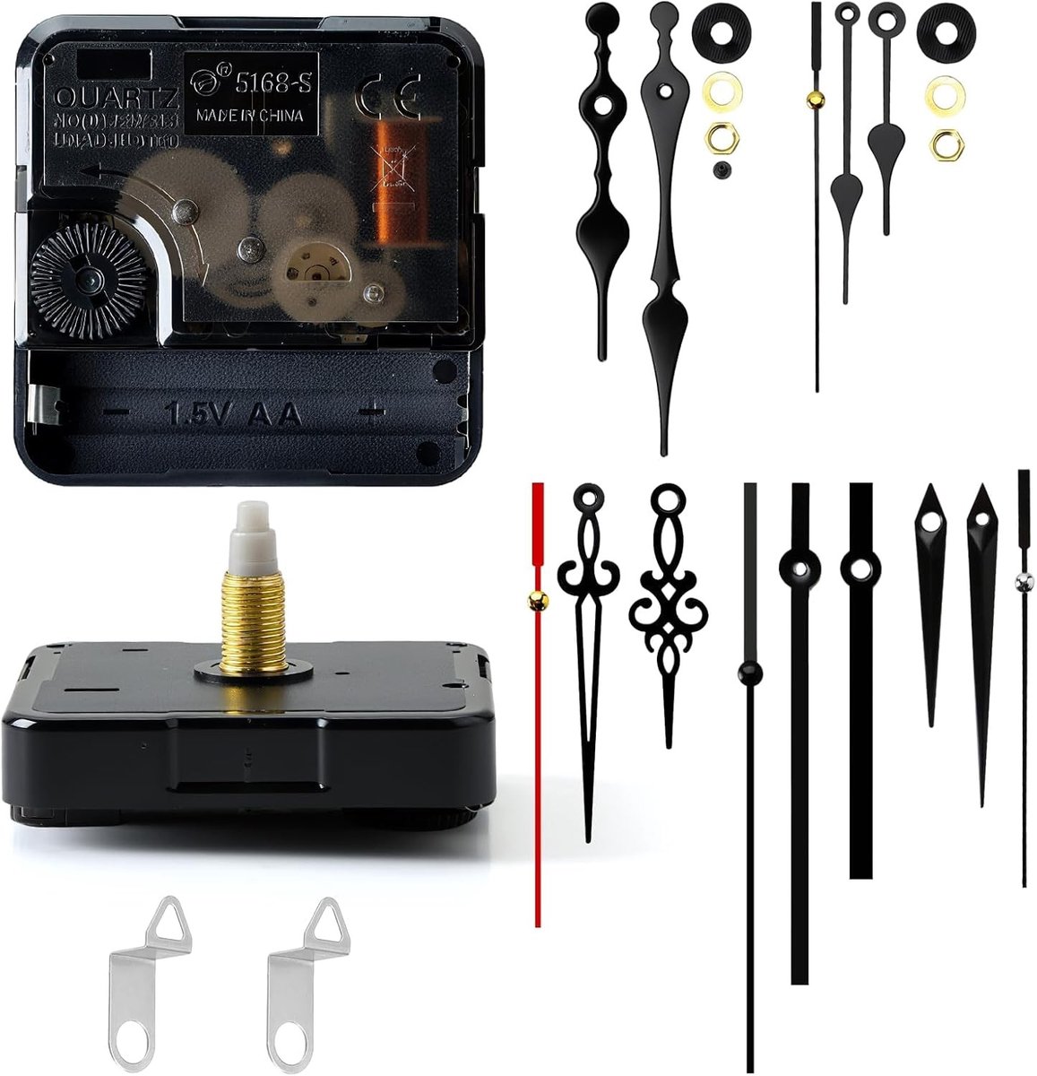 Noiseless Quartz Klokmechanisme met 22MM Schachtlengte voor Zelfassemblage, Klokonderdelen en Accessoires