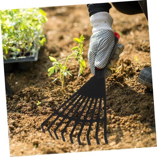 Thijox - Tuinhark Bladhark Vegen Bladgrijper Hark Tuinhandgereedschap Camping Hark Griphark Pijn Bladbreker Kleine Knoppen Grashark Reusable Plastic van Thijox — afbeelding 5