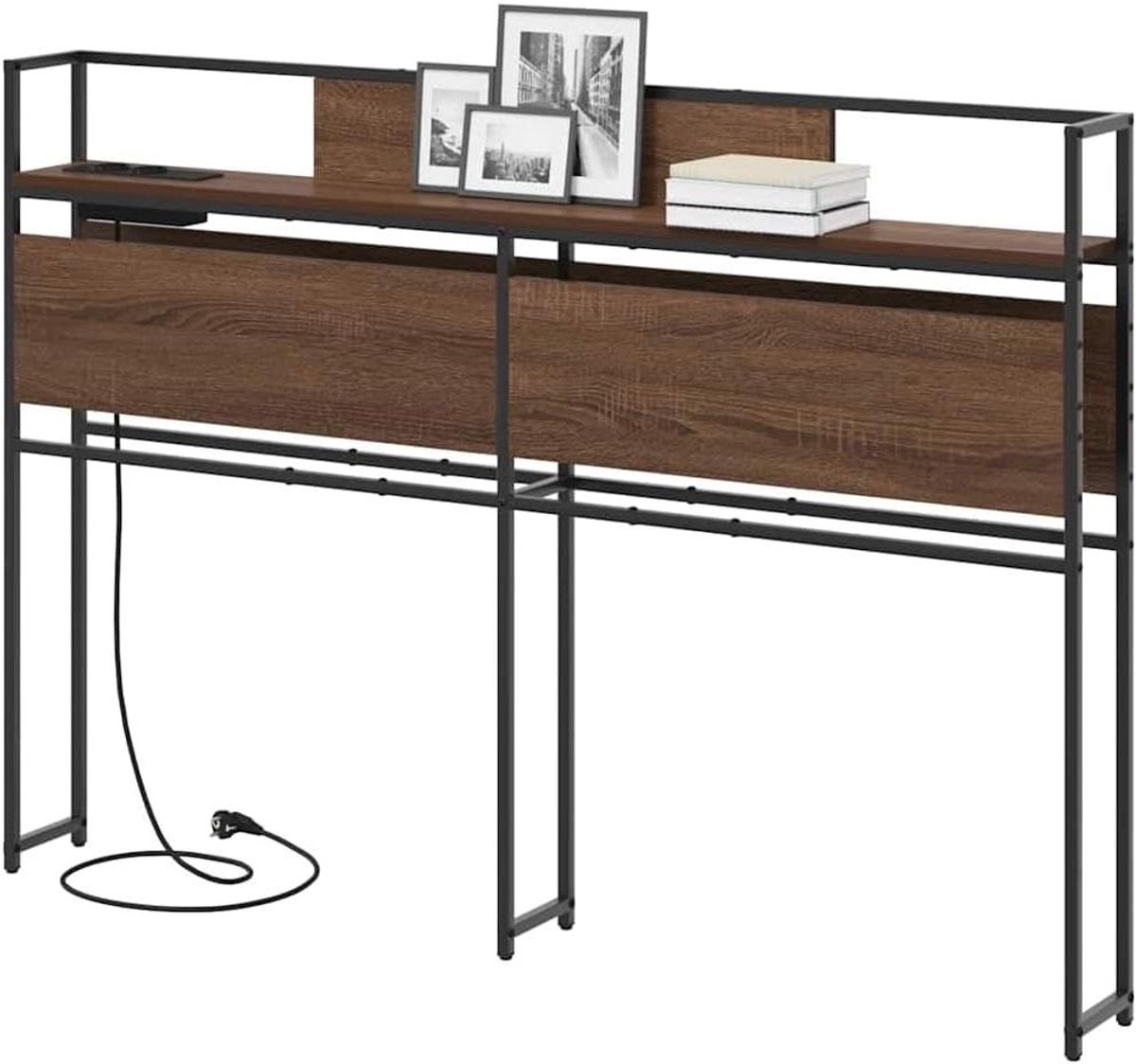 Opberghoofdbord met Planken - Bedrand Organizer - Slaapkamer Organiseren - Ingebouwd Laadstation - 120 x 15 x 98 cm