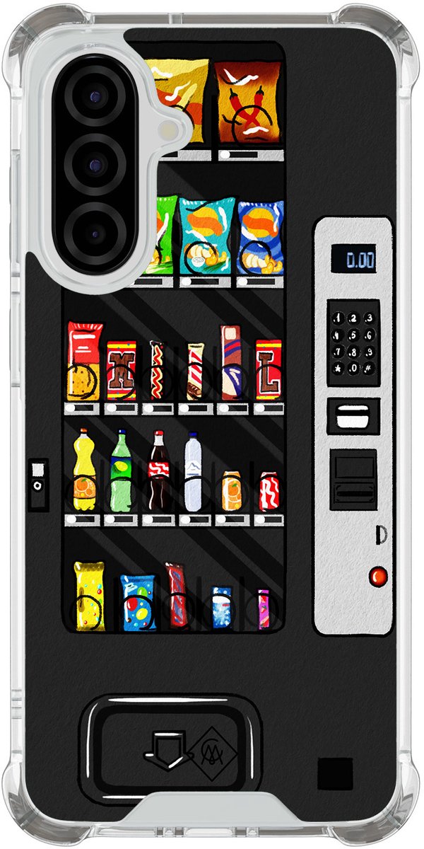 Casimoda® hoesje - Geschikt voor Samsung Galaxy A37 - Snoepautomaat - Shockproof case - Extra sterk - TPU/polycarbonaat - Zwart, Transparant