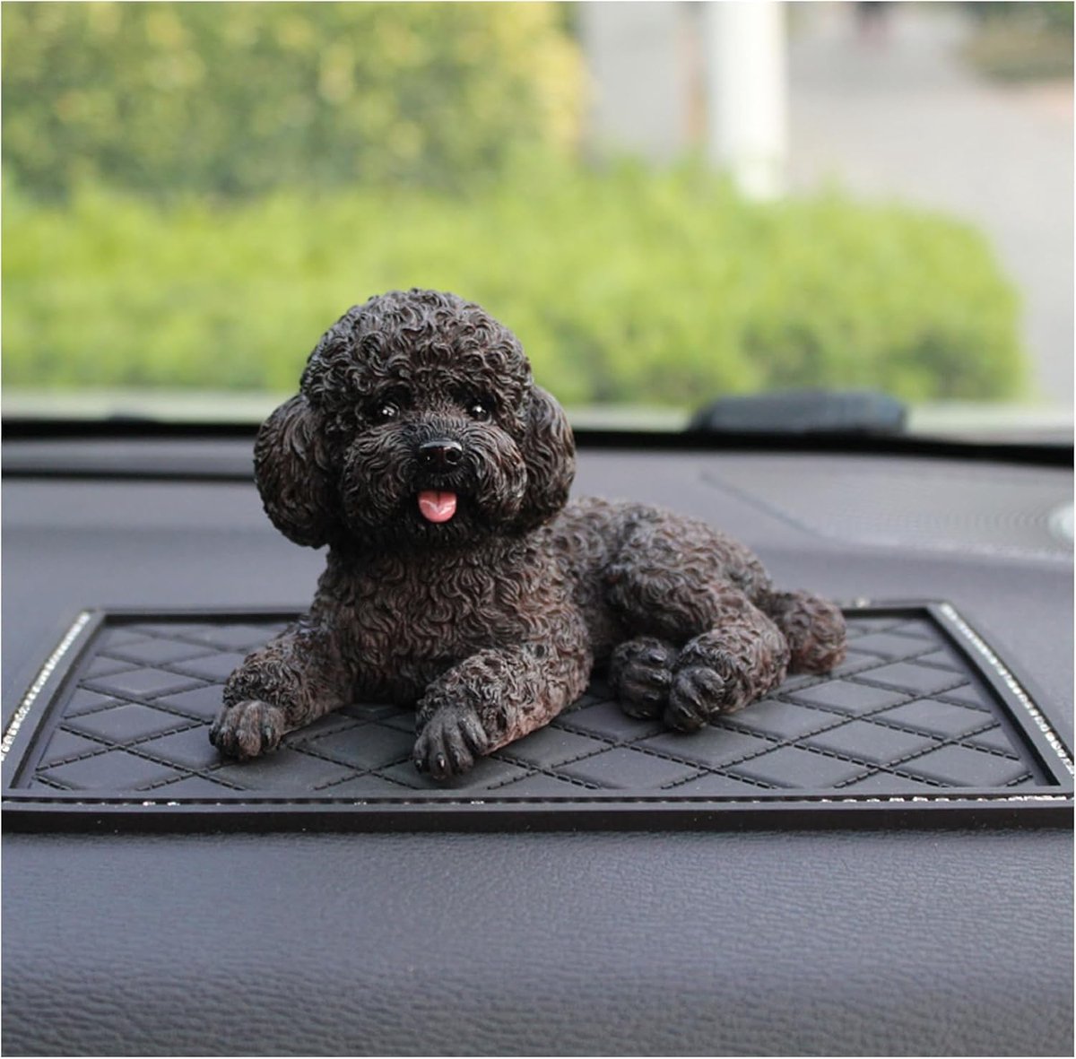 Tuinfiguur uit Hars Dierenstandbeeld Tuindecoratie Hond Decoratie (Zwart)
