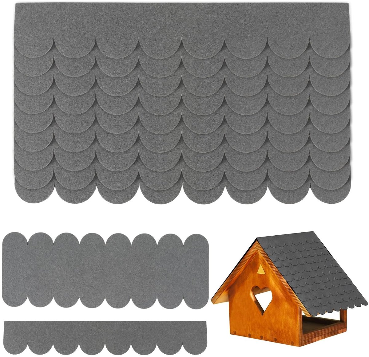 32 Stuks Dakshingles voor Vogelhuisjes, Zelfklevende Dakbedekking, Bitumen Schingles voor Nestkasten, Insectenhotels en Dierenverblijven (Rood)