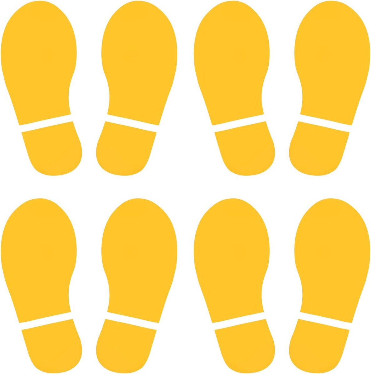 15x6 cm Voetafdruksticker, 4 Paar PVC Schoenen Vloersticker Signaal voor Klasse Decor Trapgeleider, Geel