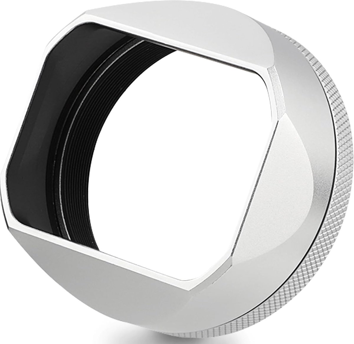 Vierkante metalen zonnekap voor de camera Fuji X100VI X100V, zilver met 49 mm UV-filter-adapterring
