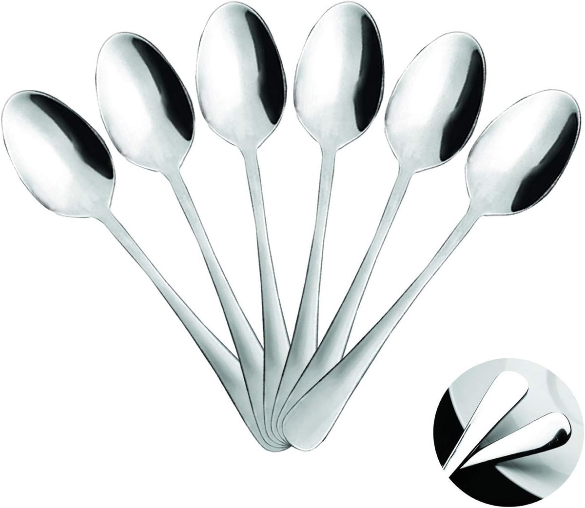 Soeplepels 6 stuks - roestvrij staal - minimalistische collectie - perfect voor soep - ShopVlot