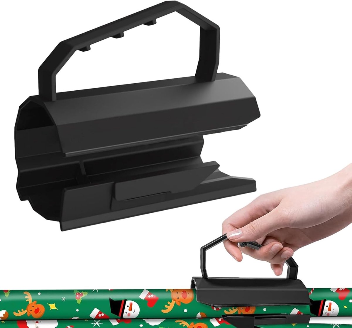 cadeaupapiersnijder voor rollen, cadeaupapierdispenser met 2 verwisselbare messen, draagbare papiersnijder, voor Kerstmis, Halloween, Valentijnsdag cadeaupapier