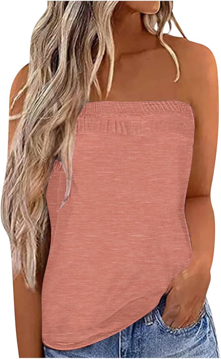 Strapless Tops voor Vrouwen UK Bandeau Vest Dames Boobtube Zomer Tops Asymmetrisch Ontwerp Van Voor Naar Rug Lichtgewicht en Ademend