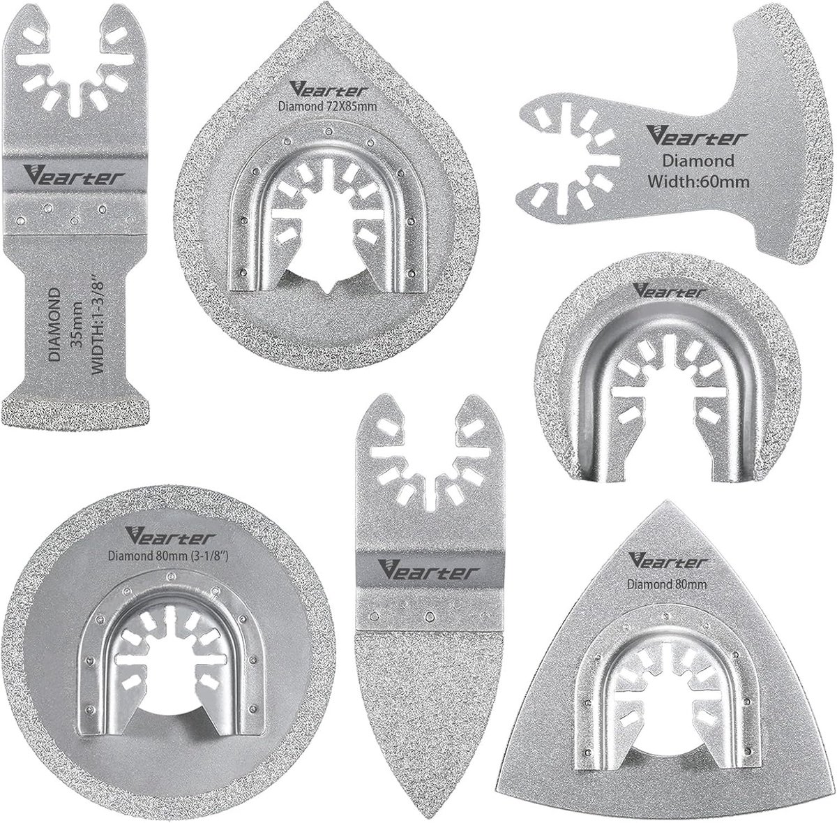 Multitool messen set 7-delig - diamant grit - universele toepassing - ideaal voor voegverwijdering - ShopVlot